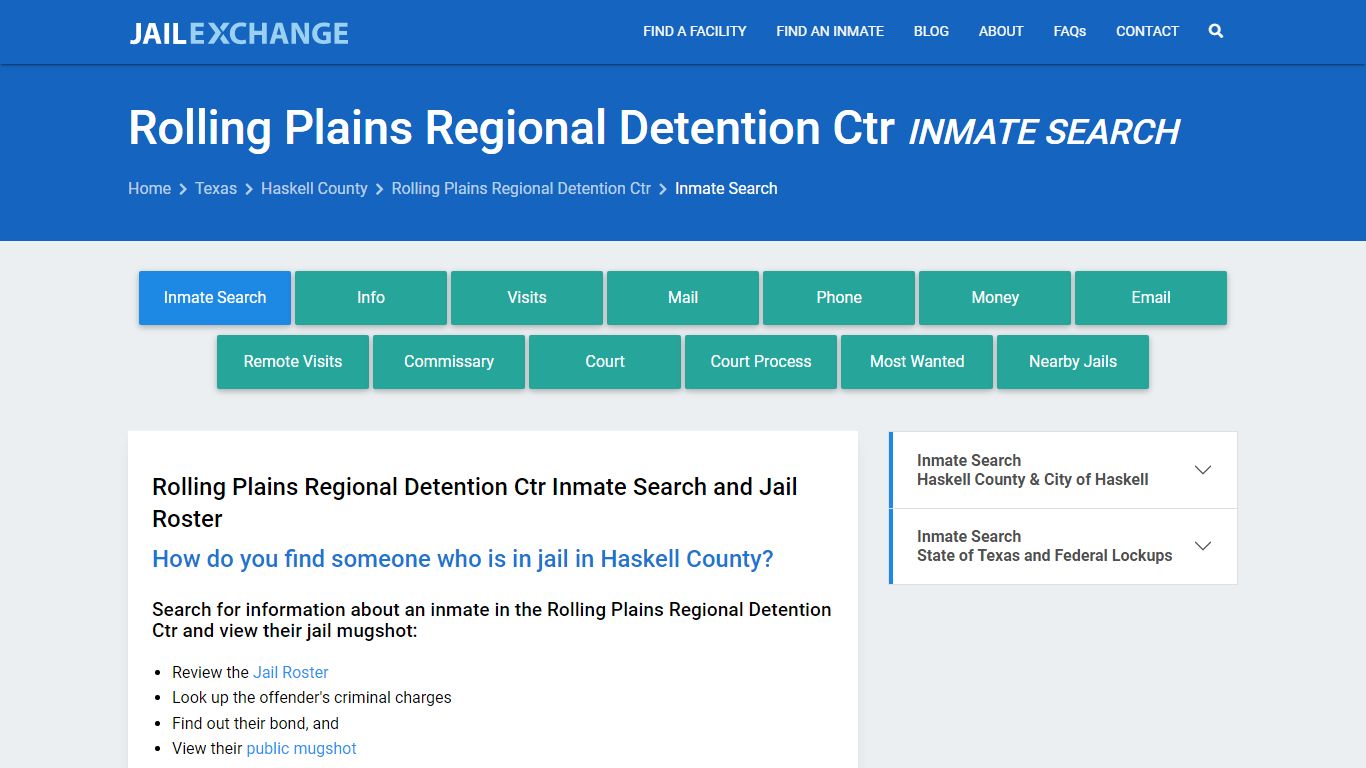 Rolling Plains Regional Detention Ctr Inmate Search - Jail Exchange